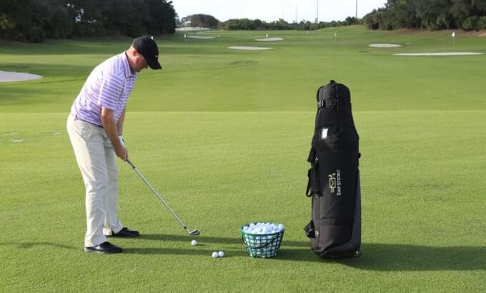 Golfer Hitting Balls