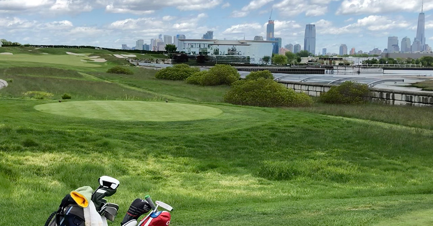 The clubhouse amenities at Liberty National Golf Club