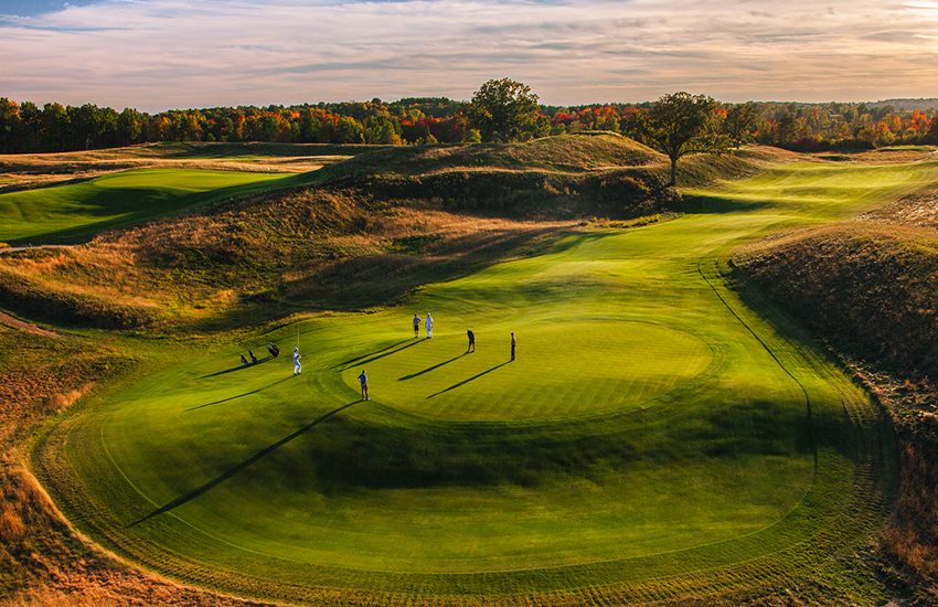 Playing the walking only course at Erin Hills