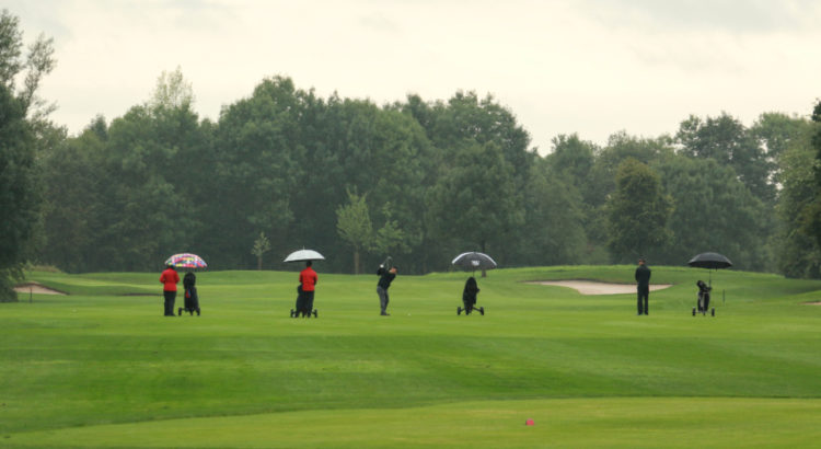 Golfing in the rain
